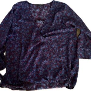 West Kei Purple and Blue Floral Blouse